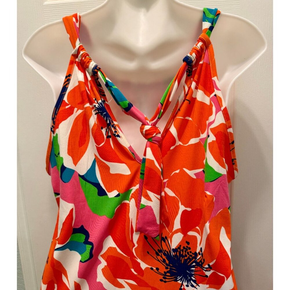 TRINA TURK mini floral halter dress Sz. S tropical botanical summer spring - Picture 3 of 5